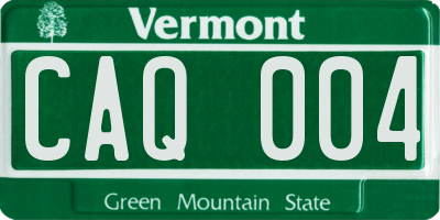 VT license plate CAQ004