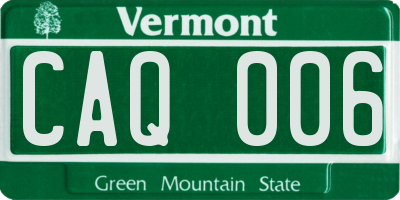 VT license plate CAQ006