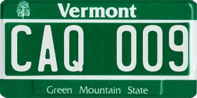 VT license plate CAQ009