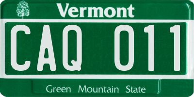 VT license plate CAQ011