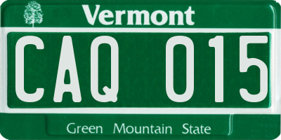 VT license plate CAQ015