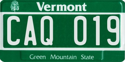 VT license plate CAQ019
