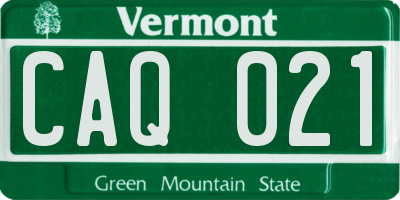 VT license plate CAQ021