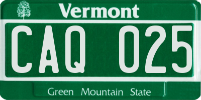 VT license plate CAQ025