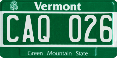 VT license plate CAQ026