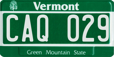VT license plate CAQ029