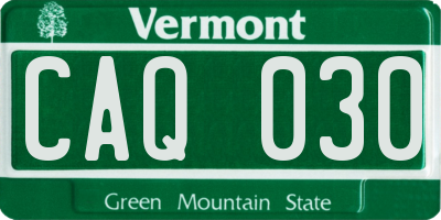 VT license plate CAQ030