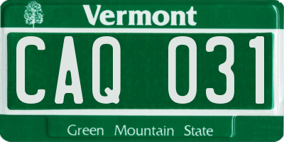 VT license plate CAQ031