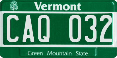 VT license plate CAQ032