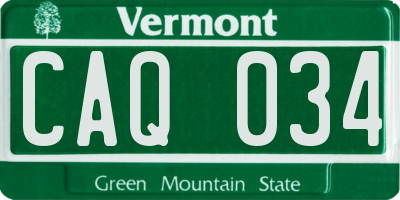 VT license plate CAQ034