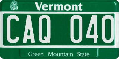 VT license plate CAQ040