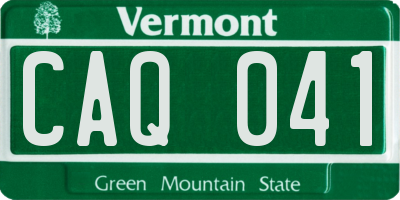 VT license plate CAQ041