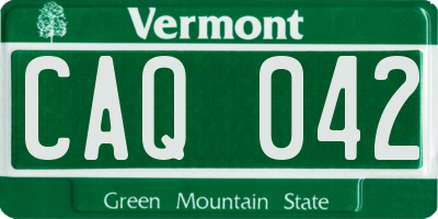 VT license plate CAQ042