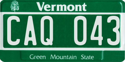 VT license plate CAQ043