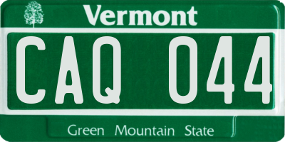 VT license plate CAQ044