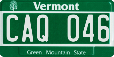 VT license plate CAQ046