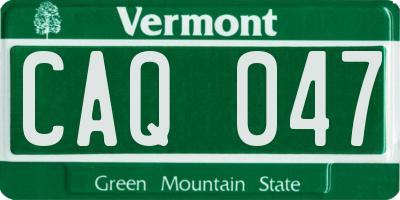VT license plate CAQ047