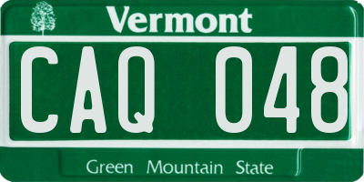 VT license plate CAQ048