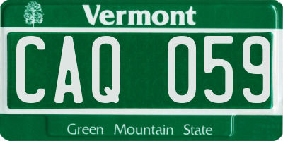VT license plate CAQ059
