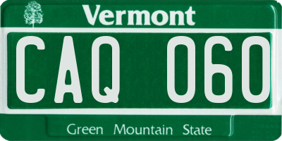 VT license plate CAQ060