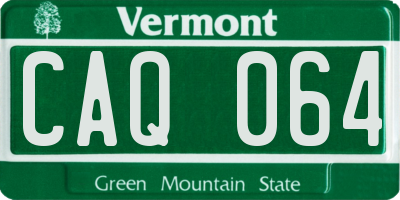 VT license plate CAQ064