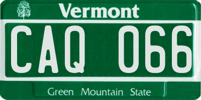 VT license plate CAQ066