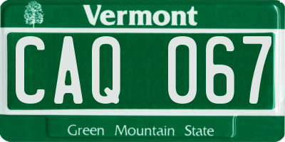 VT license plate CAQ067