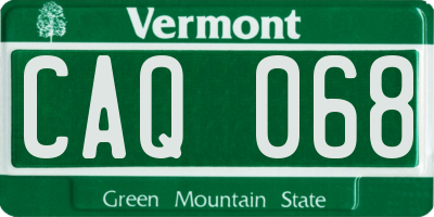 VT license plate CAQ068