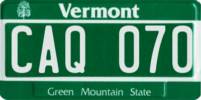 VT license plate CAQ070