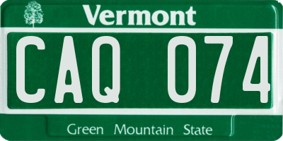 VT license plate CAQ074