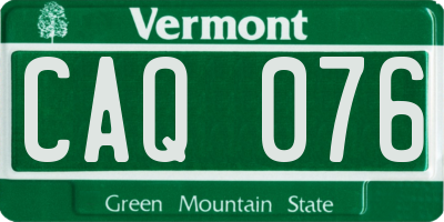 VT license plate CAQ076