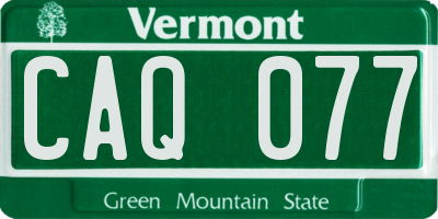 VT license plate CAQ077