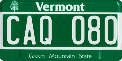 VT license plate CAQ080