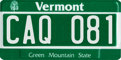 VT license plate CAQ081