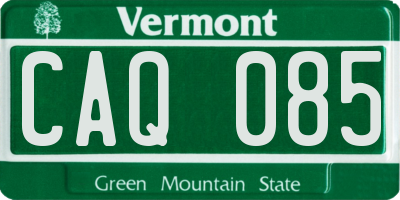 VT license plate CAQ085