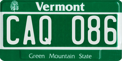 VT license plate CAQ086