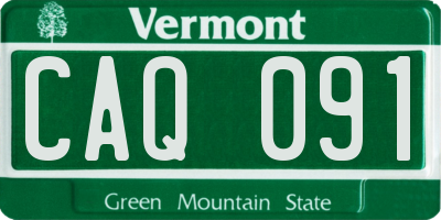 VT license plate CAQ091