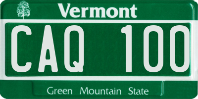 VT license plate CAQ100