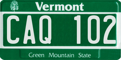 VT license plate CAQ102