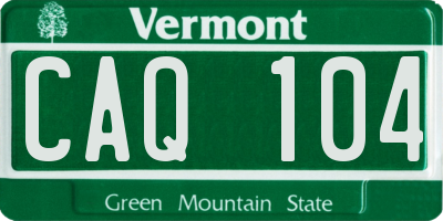 VT license plate CAQ104