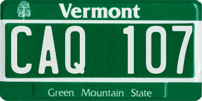 VT license plate CAQ107