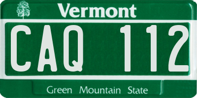 VT license plate CAQ112