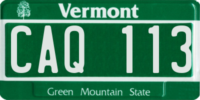 VT license plate CAQ113