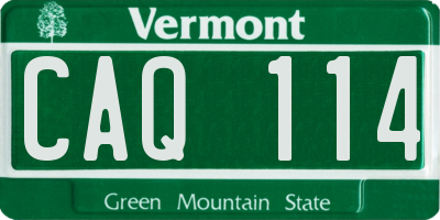 VT license plate CAQ114