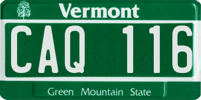 VT license plate CAQ116