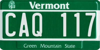 VT license plate CAQ117