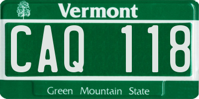 VT license plate CAQ118