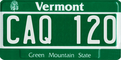 VT license plate CAQ120