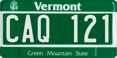 VT license plate CAQ121