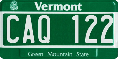 VT license plate CAQ122